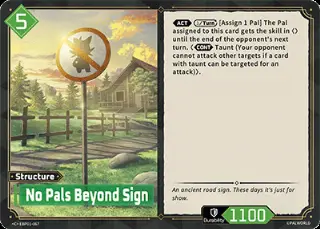 No Pals Beyond Sign